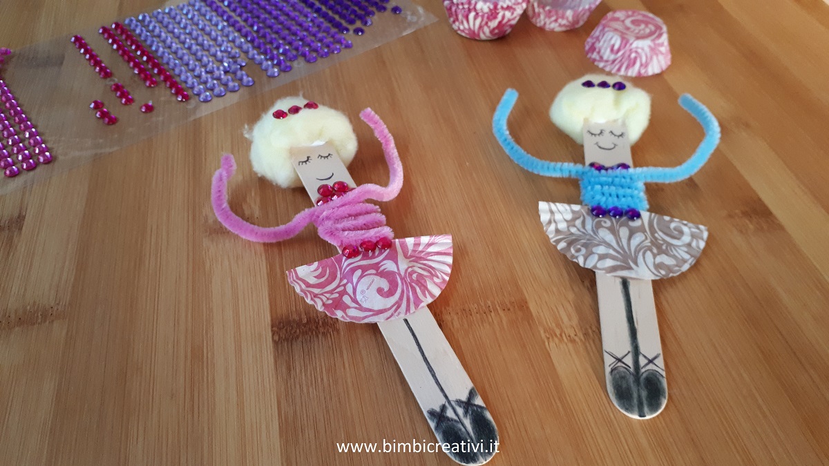 Lavoretto: ballerina con bastoncini di legno bimbi creativi Lavori creativi in legno