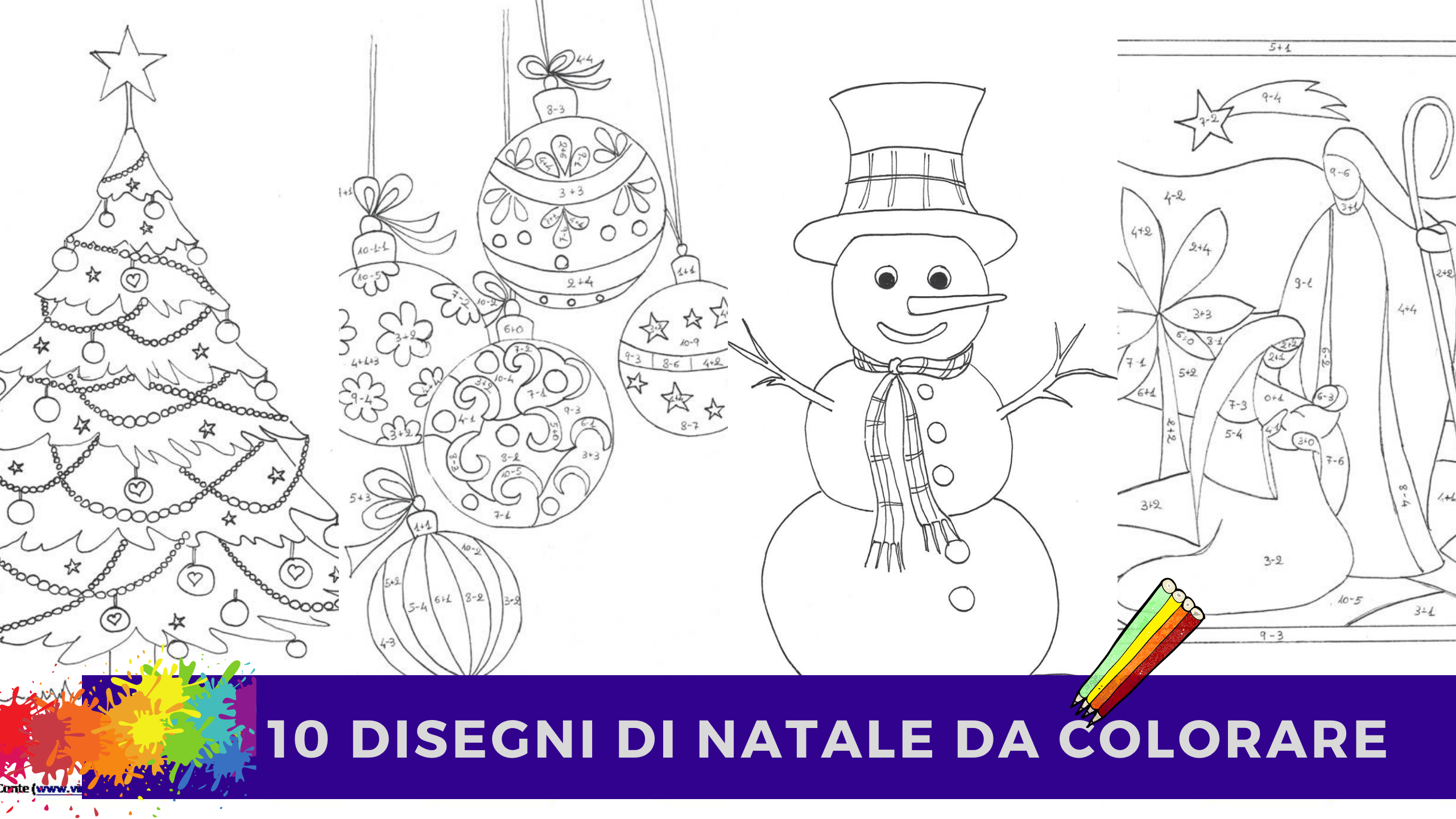 Raccolta di disegni natalizi da colorare e scaricare gratuitamente