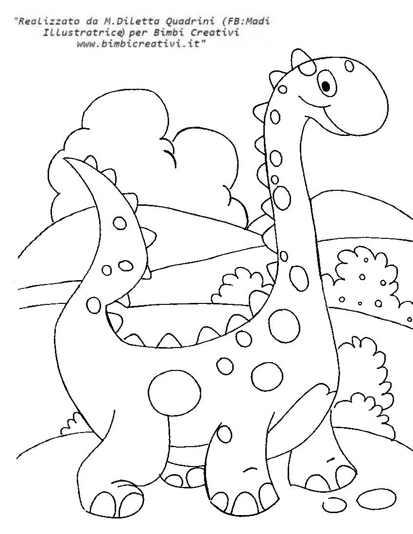 Disegno di dinosauro da colorare