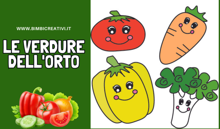 lavoretto per bambini della scuola dell'infanzia o della scuola primaria a tema le verdure dell'orto