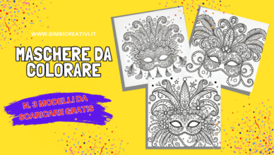 3 maschere di Carnevale da colorare e scaricare gratis
