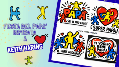 Schede gratis per la festa del papà ispirate a keith harring