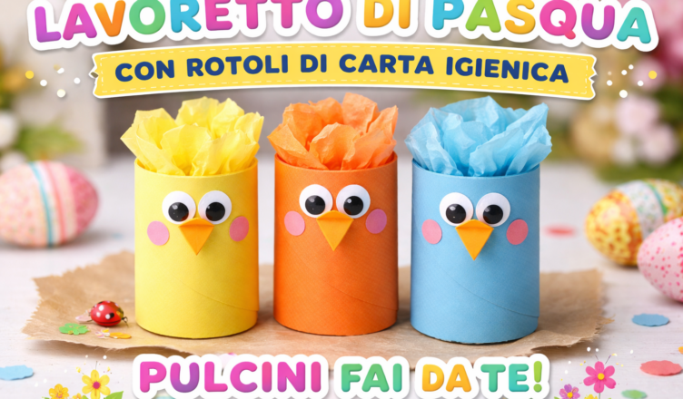 Lavoretto per bambini con i rotoli di carta
