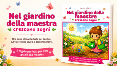 Un’idea regalo originale e piena di emozione per la maestra di fine anno: Nel Giardino della Maestra di Irene Marzi è un libro illustrato che racconta con dolcezza il valore della scuola e degli insegnanti. Perfetto come regalo di classe, questo libro può essere personalizzato con i nomi dei bambini e una foto della classe, trasformandosi in un ricordo unico e indimenticabile. Un dono speciale per dire grazie alla maestra in modo autentico, creativo e significativo.