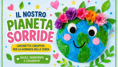 Lavoretto Giornata della Terra per bambini con corona di fiori, attività creativa facile abbinata al libro Ascolta la Terra