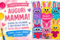 🐰 Lavoretto Festa della Mamma: scheda con coniglietti kawaii da stampare e colorare (GRATIS)