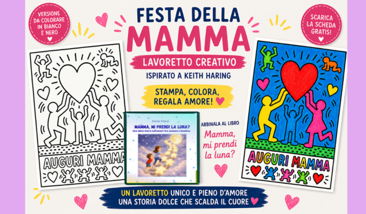 biglietto festa della mamma ispirato a keith haring