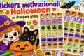 Sticker motivazionali di Halloween da stampare gratis: 2 schede colorate per premiare e incoraggiare i bambini